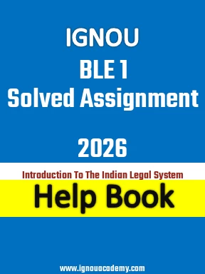 IGNOU BLE 1 Solved Assignment 2026